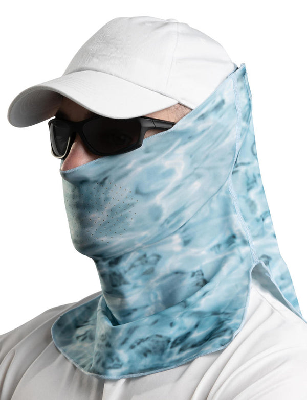Aqua Design Adjustable Size Face Fishing Hunting Sun Protection Mask Breathing Holes Shield Pro+, Green Bayou
