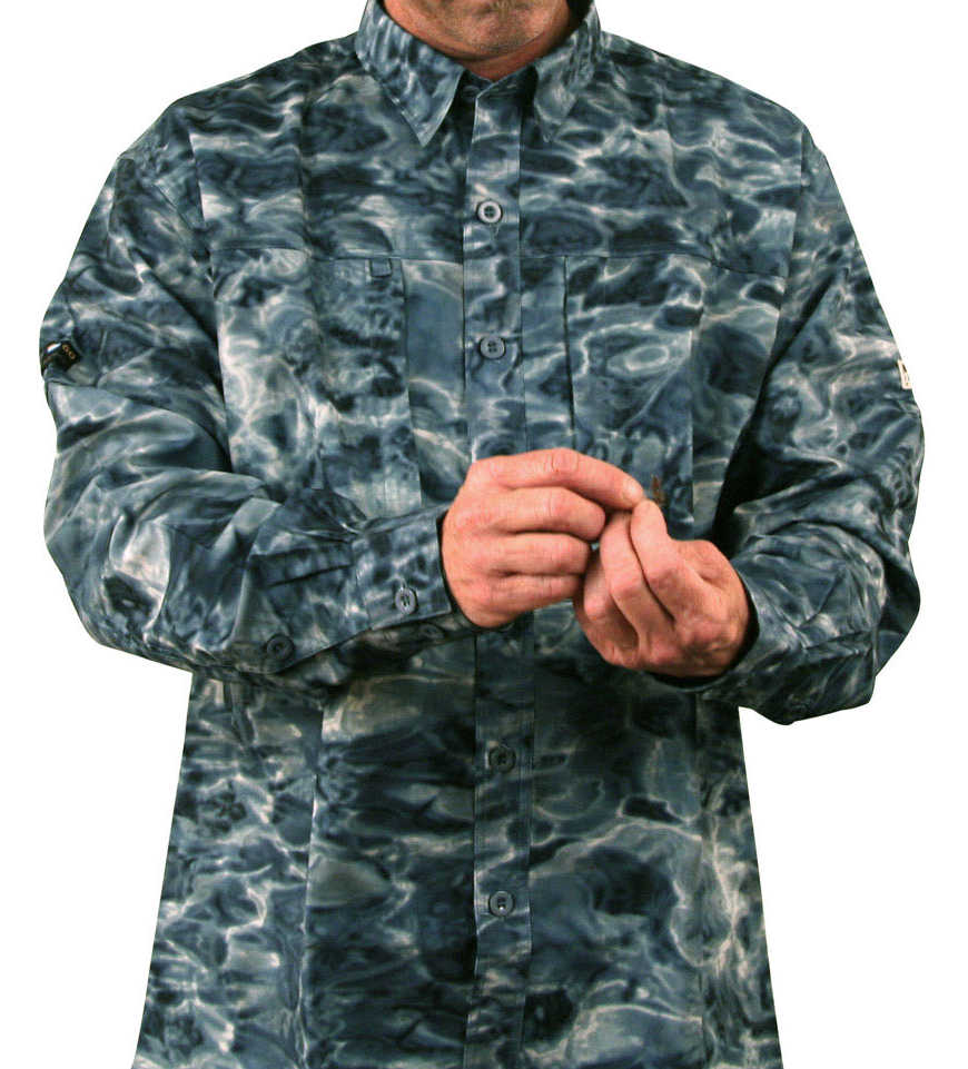  Aqua Design Fishing Shirts Men: UPF 50+ Camo Long Sleeve Zip  Pockets Mens Shirt: Aqua Sky: Size Medium : Clothing, Shoes & Jewelry
