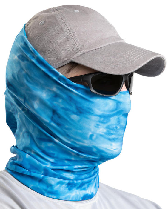 Aqua Design Sun Protection for Men Size Adjustable UPF 50+ ProMax UV Mask Tube: Aqua Sky Size Medium/Small, Men's, Size: One size, Blue