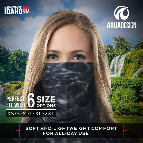 Womens Sun Protection Tube Face Mask UPF 50+ Neck Gaiter | Aqua Design