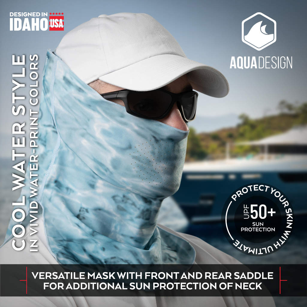 Adjustable Camouflage Face Mask Pro+ UPF 50+ | Aqua Design