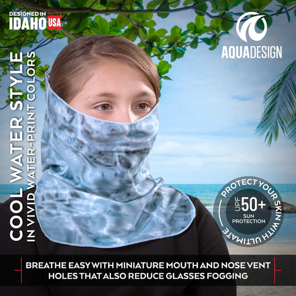 Kids UV Face Mask ProMax Sun Protection Vented Gaiter | Aqua Design
