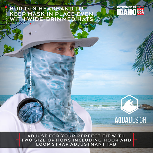 Mens Adjustable UV Face Mask ProMax Sun Protection Vented Gaiter | Aqua Design