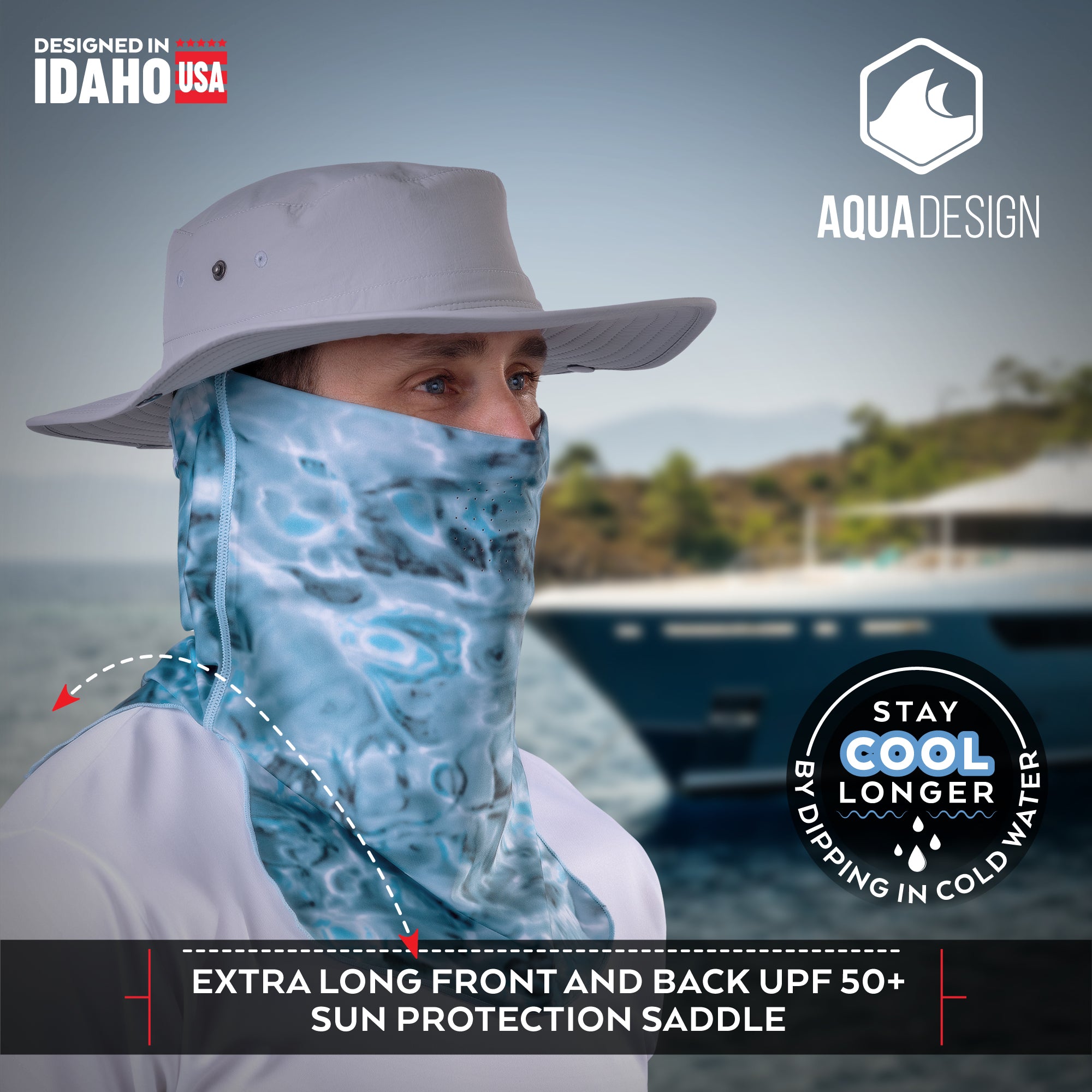 Mens Adjustable UV Face Mask ProMax Sun Protection Vented Gaiter | Aqu ...
