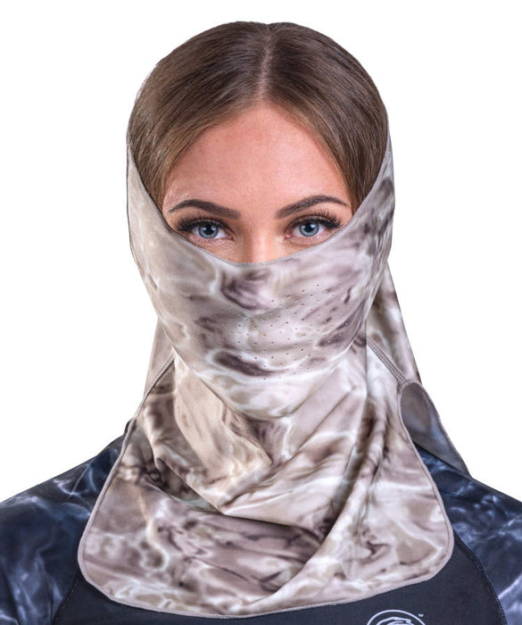 Aqua Design Womens ProMax UV Vented Adjustable Face Mask, Pacific Sand