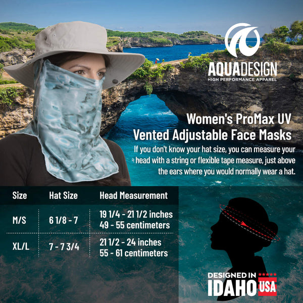 Womens ProMax UV Vented Adjustable Face Mask | Aqua Design