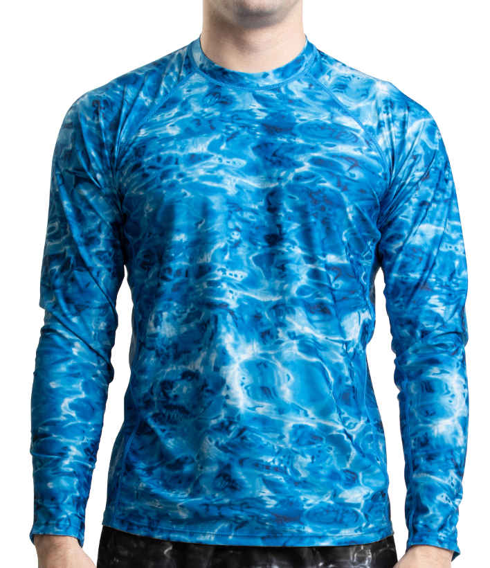 Long-Sleeved Dri-FIT Shirt | Sun Shirt for Men | Lilikoi Wear Large / Ocean Blue