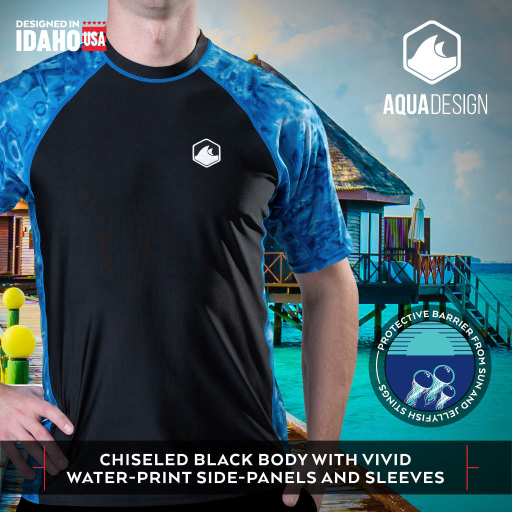 Aqua Design Rash Guard Mimetica Uomo – Protezione UV UPF – Manica Lunga