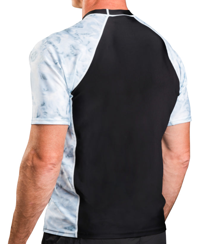 Arcweg Rashguard Homme Manches Courts M-3XL T-Shirt Anti-UV UPF 50+ Sechage  Rapide Léger pour Surf Natation Plongée Plage Blanc M[EU] Tour de Poitrine:  86-91cm : : Mode