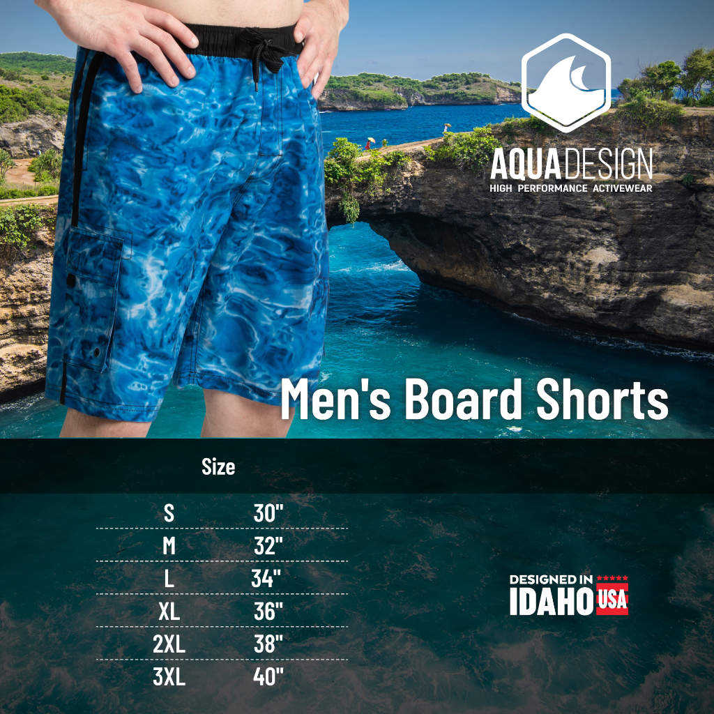 Mens Swim Trunks Board Shorts | Aqua Design