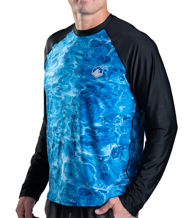 Mens Rash Guard Long Sleeve Thumb Hole UPF 50+ Rashguard Swim Shirts ...