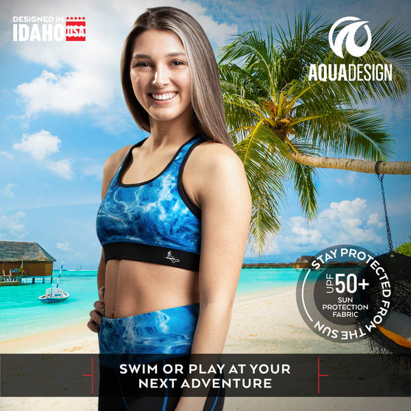 Workout Racerback Sport Bra Womens Top | Aqua Design