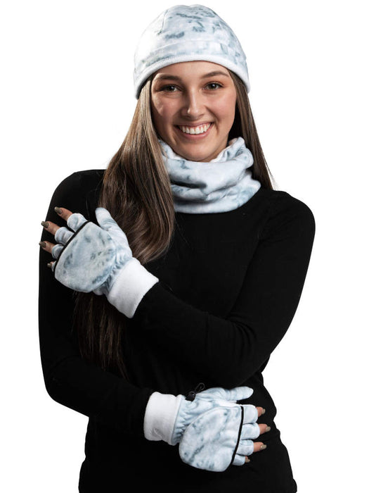 Aqua Design Womens Reversible Polar Fleece Neck Gaiter, Snow