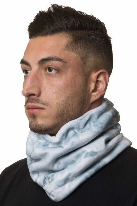 Aqua Design Mens Reversible Camo polar Fleece Neck Gaiter, Snow