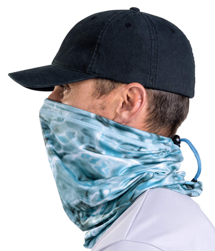 Aqua Design Adjustable Drawstring Neck Gaiter Face Mask All-Season Cover for Men