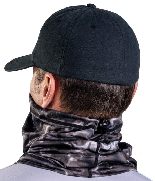 Aqua Design Mens Adjustable Drawstring Micro-Fleece UPF 50+ Face Mask- Gaiter Face Mask for Men Black Water