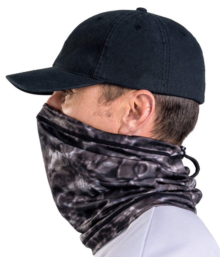 Mens Adjustable Drawstring Neck Gaiter Micro-Fleece Face Mask UPF 50+ |  Aqua Design