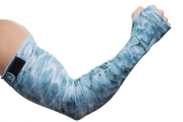 Aqua Design Mens Adjustable Arm Sleeves Sun Protection- Aqua Sky