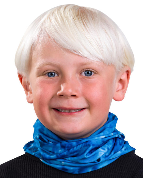 Kids Reusable Sun Protection Cloth Face Mask UPF 50+ | Aqua Design: Royal Ripple Neck Gaiter