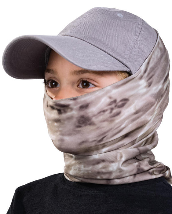 Kids Reusable Sun Protection Cloth Face Mask UPF 50+ | Aqua Design; Pacific Sand Face Mask