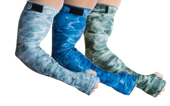 Mens Adjustable Arm Sleeves UV Sun Protection Aqua Design
