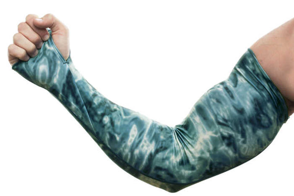Aqua Design Mens Adjustable Arm Sleeves UV Sun Protection- Sun Sleeves Misty Sky