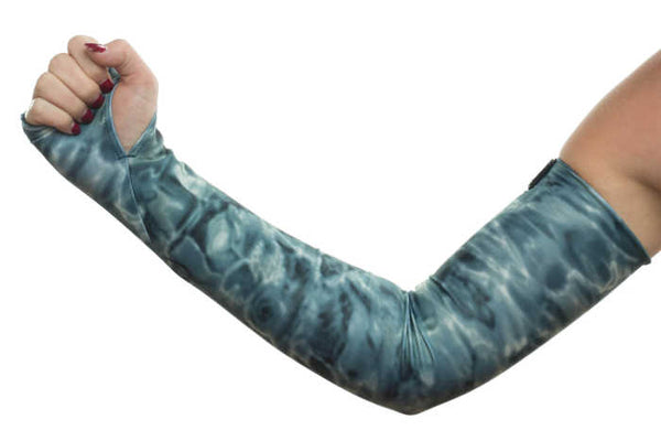 Aqua Design Womens Arm Hand UV Protection Long Sun Sleeves, Misty Sky