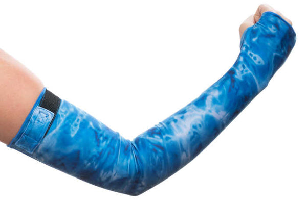 Aqua Design Womens Arm Hand UV Protection Long Sun Sleeves, Royal Ripple