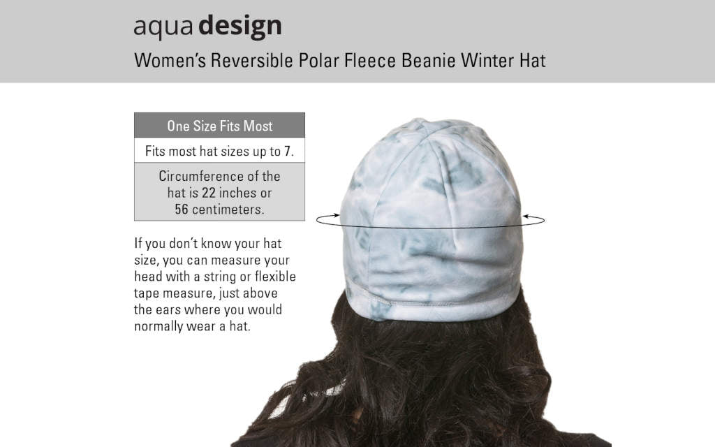 Womens Reversible Polar Fleece | Design Hat Winter Aqua